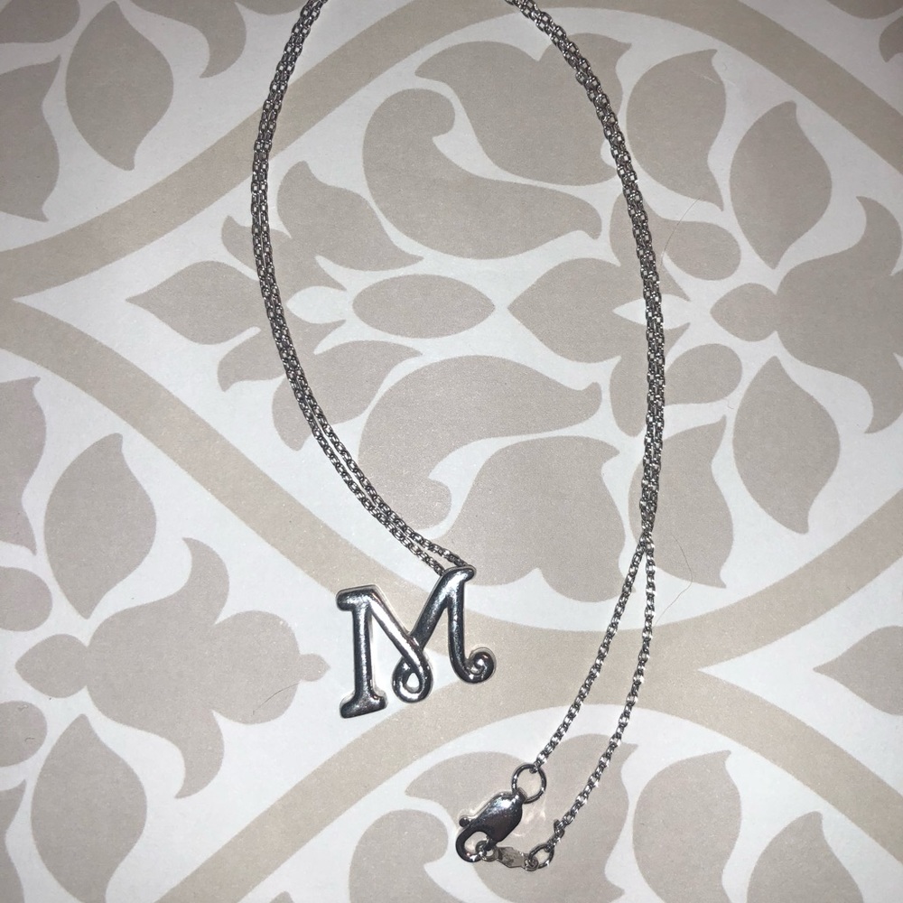 Silver “M” necklace 16”